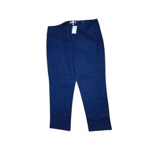 Chico's Size XL (3) Navy Blue STRETCH Albury Slim Ankle Pants NWT